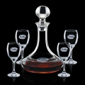 30 Oz. Elegance Ship's Decanter w/ 4 Wine Glasses